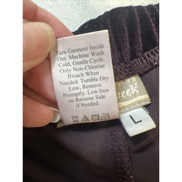 Coldwater Creek Womens Velvet Stretch Pants Purple Large - Picture 4 of 8